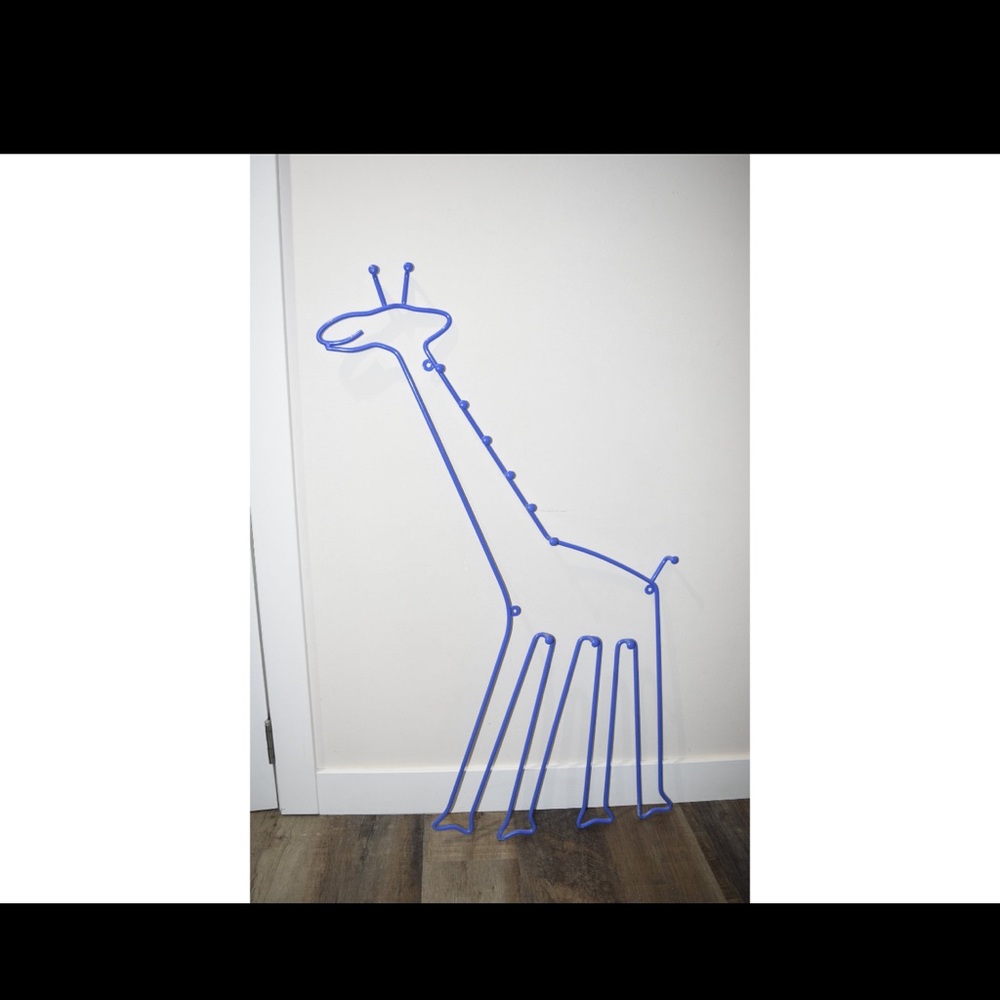 Vintage ikea Blue Giraffe Wire Wall coat hanger